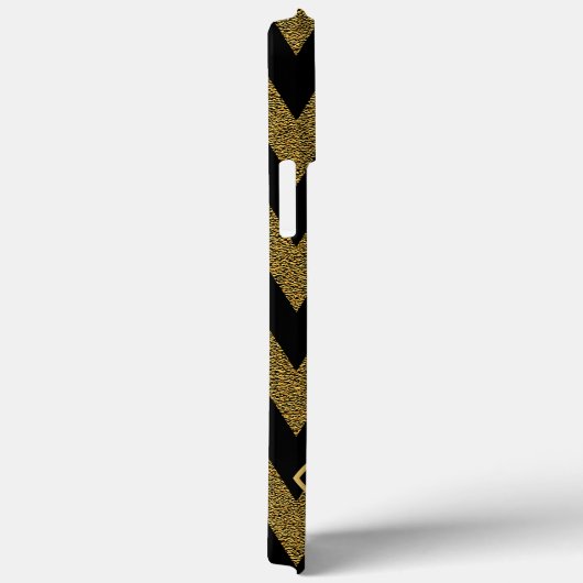 Luxe zwart en goud Chevron patroon Case-Mate iPhone Case (Achterkant / Rechts)