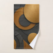 Luxe zwart en goud geometrisch abstract ontwerp bad handdoek (Handdoek)