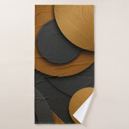 Luxe zwart en goud geometrisch abstract ontwerp badhanddoek