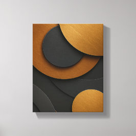Luxe zwart en goud geometrisch abstract ontwerp canvas afdruk