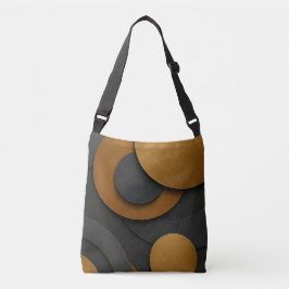 Luxe zwart en goud geometrisch abstract ontwerp crossbody tas