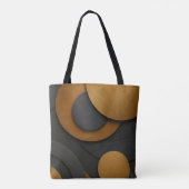 Luxe zwart en goud geometrisch abstract ontwerp draagtas (Achterkant)