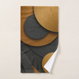 Luxe zwart en goud geometrisch abstract ontwerp handdoek