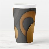 Luxe zwart en goud geometrisch abstract ontwerp latte mok (Voorkant)