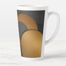 Luxe zwart en goud geometrisch abstract ontwerp latte mok