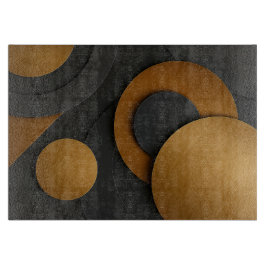 Luxe zwart en goud geometrisch abstract ontwerp snijplank