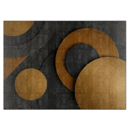 Luxe zwart en goud geometrisch abstract ontwerp snijplank