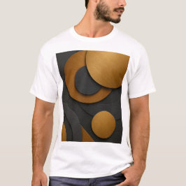 Luxe zwart en goud geometrisch abstract ontwerp t-shirt