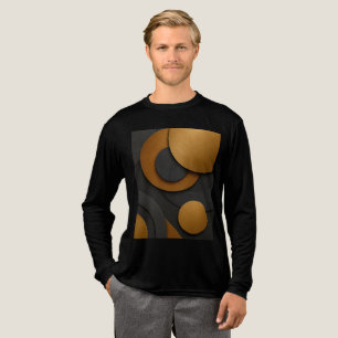 Luxe zwart en goud geometrisch abstract ontwerp Tri-Blend shirt