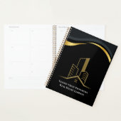 Luxe zwart en goud gepersonaliseerd onroerend goed planner (Display)