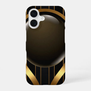Luxe zwart en goud gestreepte iPhone 16 Hoesje g