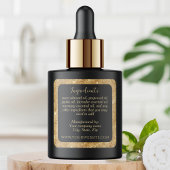 Luxe Zwart en Goud Glitter Ingrediënten Label