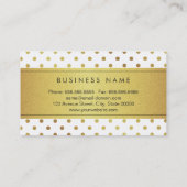 Luxe Zwart en Goud Glitter Polka Dots Visitekaartje (Achterkant)
