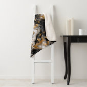 Luxe zwart en goud marmeren sherpa deken (In situ)