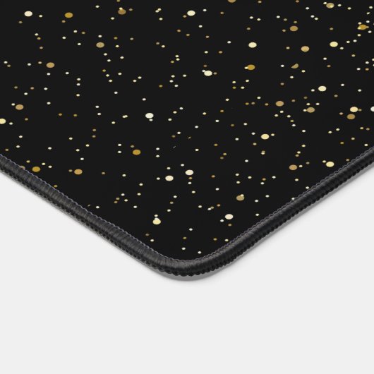 Luxe Zwart en goud sparkles patroon monogram Bureaumat (Hoek)