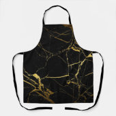 Luxe, zwart en gouden marmer schort (Voorkant)