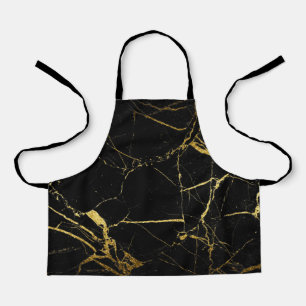 Luxe, zwart en gouden marmer schort