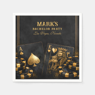 Luxe Zwart En Gouden Vegas Verjaardagsfeest Voor J Servet