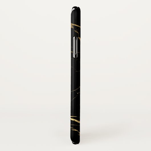 Luxe zwart en goudmarmer Case-Mate iPhone case (Achterkant / rechts)