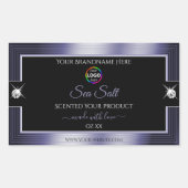 Luxe Zwart Glanzend Blauw met Logo Product Label (Voorkant)