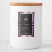 Luxe zwart glanzend Paarse met Logo Product Label Voedselcontainer Etiket (Voorkant)