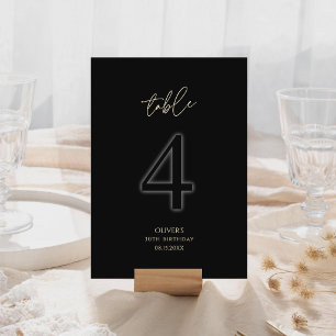 Luxe Zwart Goud 30e Verjaardag Tafel Nummer 4 RSVP Kaartje