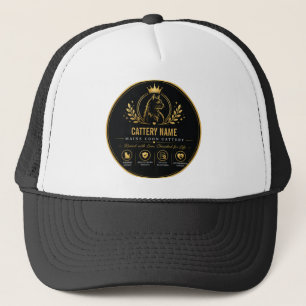 Luxe Zwart & Goud Aangepaste Maine Coon Fokkerij Trucker Pet