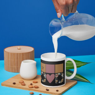 luxe zwart goud agaat bloem marmer mok