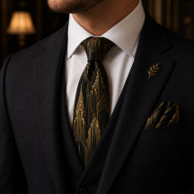 Luxe Zwart Goud Art Deco Silhouette Gatsby Bruilof