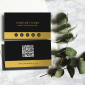 Luxe Zwart Goud Bedrijf Social Media & QR Code Visitekaartje