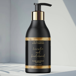 Luxe zwart & goud folie cosmetica fles label