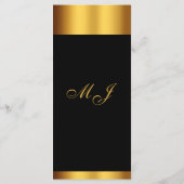 Luxe Zwart Goud Kalligrafie Border Bruiloft Menu (Achterkant)