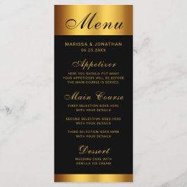 Luxe Zwart Goud Kalligrafie Border Bruiloft Menu