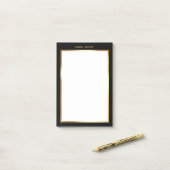 Luxe Zwart & Goud Lijst Modern Minimalist Post-it® Notes (Op bureau)