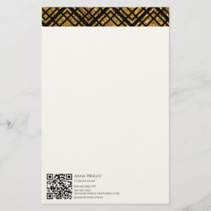 Luxe Zwart Goud Modern Briefpapier