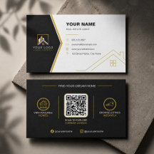 Luxe Zwart Goud Modern Vastgoed QR Code