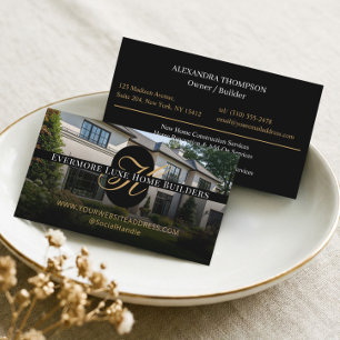 Luxe Zwart Goud Monogram Huizen Bouwers Aannemer Visitekaartje