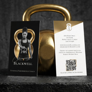 Luxe Zwart Goud Persoonlijke Trainer Fitness Foto Visitekaartje