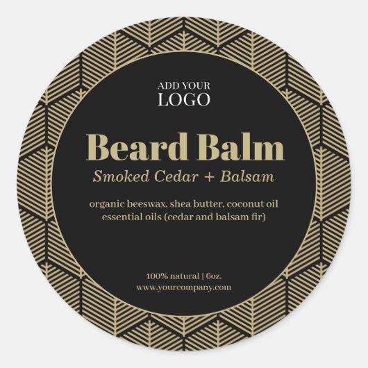 Luxe Zwart & Goud rond productetiket Ronde Sticker (Voorkant)