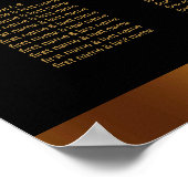 Luxe Zwart Goud Script Border Bruiloft Zitplaatsen Poster (Hoek)
