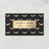 Luxe Zwart Goud Wimper Stylist Visitekaartje (Voorkant)