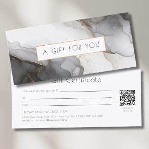 Luxe Zwart Gouden Marmer QR Code Cadeaubon