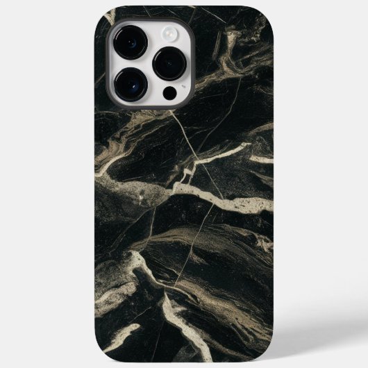 Luxe zwart marmer cool Case-Mate iPhone case (Achterkant)