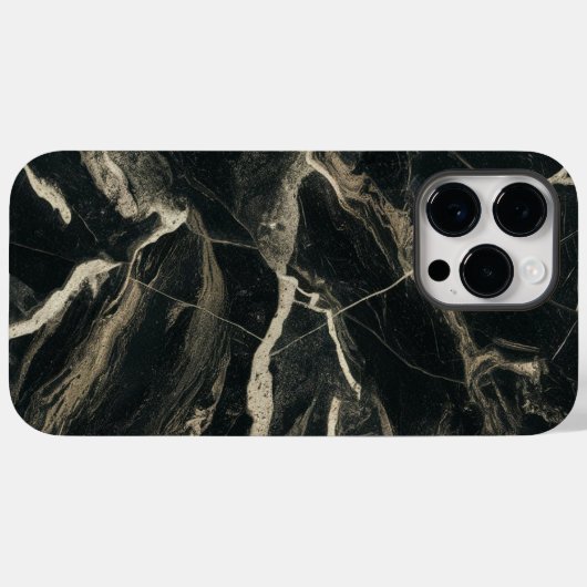 Luxe zwart marmer cool Case-Mate iPhone case (Achterkant (horizontaal))