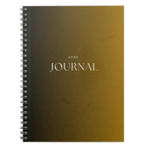Luxe zwart & mosterd journal 2026