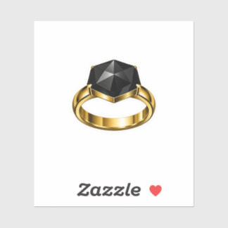 Luxe Zwart Onyx Gouden Ring Sticker Hoge Mode G