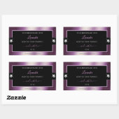 Luxe Zwart Paarse Shiny Brilliants Product Label (Vel)
