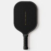 Luxe zwart papier textuur & goud verticale naam pickleball paddle (Voorkant)