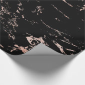 Luxe zwart Roos goudfolie marmer Cadeaupapier (Hoek)