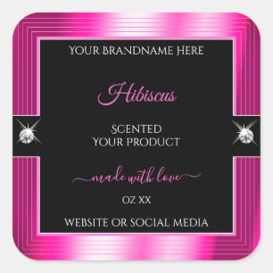 Luxe Zwart Roze Glanzend Briljant Product Label